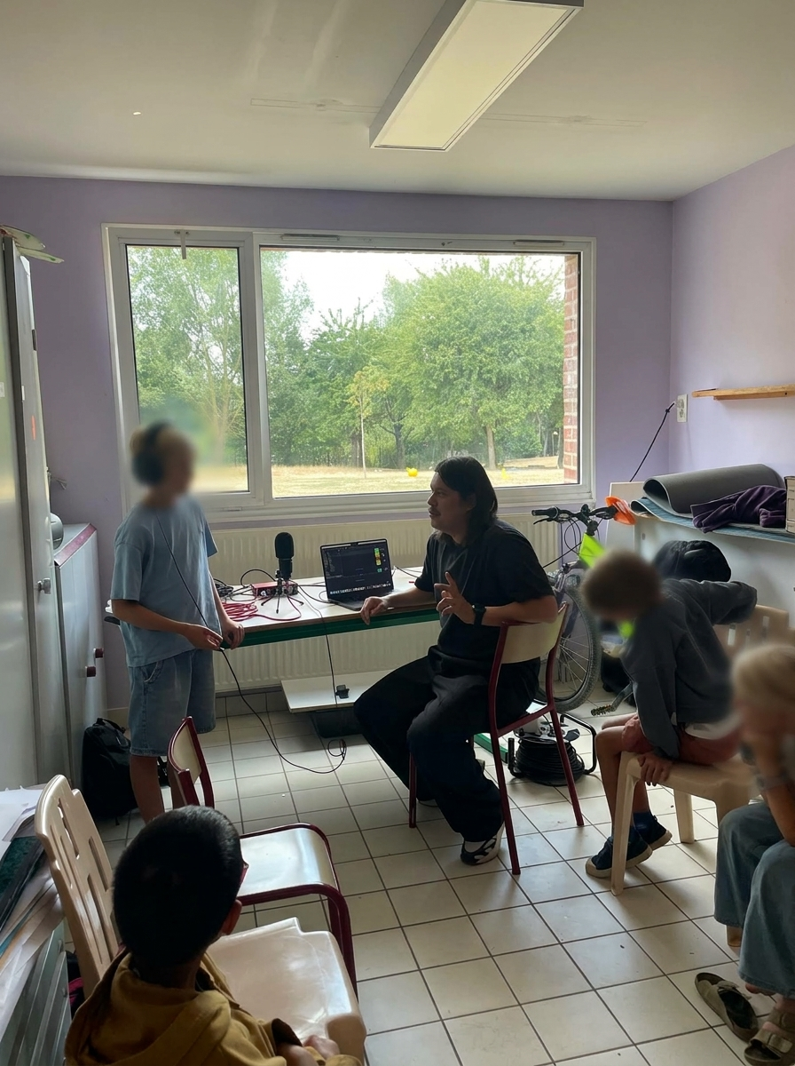 Atelier Club, enregistrement avec micro et ordinateur